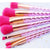 Pink Hair Makeup Brushes Set